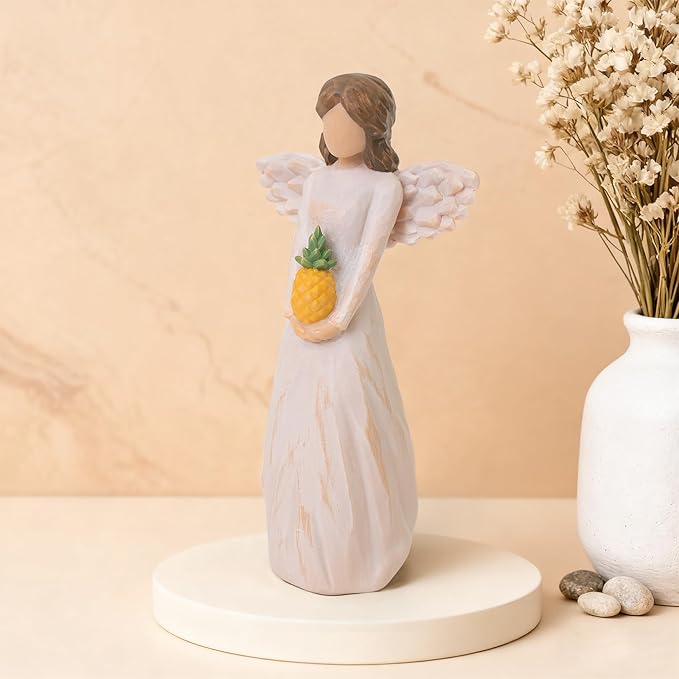 thovorrnl Guardian Angel Pineapple Gifts Figurines, Hostess Gift, A Symbol of Warmth, Hospitality, and Divine Blessings Ideal as a Gift Thanksgiving, Weddings, and Housewarming Celebrations