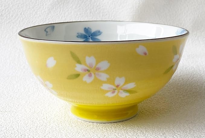 Mino ware Rice bowl Gohan 4.52x2.36inch Cherryblossom pattern,Made in Japan,set of 2