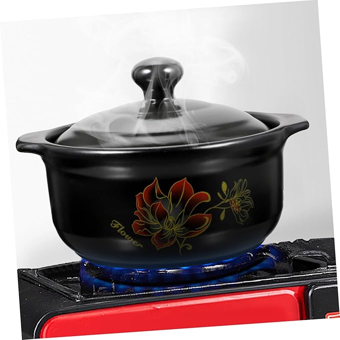 ABOOFAN Kitchen Ceramic Pot for Stewing High-temp Resistant Casserole for Home Cooking Ergonomic Design for Safe Handling for Soup and Rice Dishes Servings
