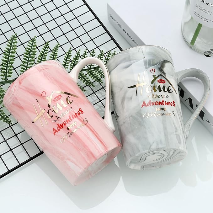Housewarming Gifts for New Home - Unique House Warming Gifs Ideas - New Home Adventure Memories Couple Coffee Mug Set Presents, First Gifts for New House