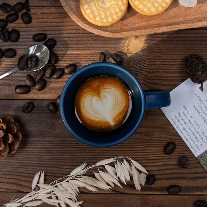 4.2 oz Espresso Cups Set of 2, Ceramic Coffee Mugs Demitasse Cups, Small Espresso Mugs for Shot of Coffee, Tea Cups with Handles, Gift for coffee Lovers