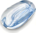 Soap Dish, Ceramic Soap Dish with Marble PatternShower, Soap Saver Tray for Bathroom, Kitchen Sink & Vanity, Multi-Use Holder for Jewelry, Rings, Keys (1 Pack, Blue-White)