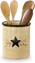 Park Designs Star Vine Utensil Crock | Primitive Farmhouse Decor | Ceramic Utensil Holder for Countertop | Vintage Spoon Holder for Cooking Tools | Rustic Counter Organizer | 6.5” Tall