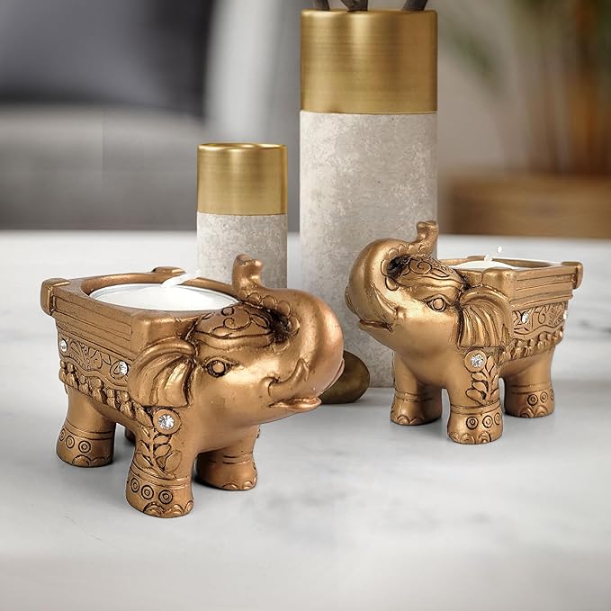 Elegant Gold Elephant Candle - Unique Decorative Piece for Home Decor, Weddings, and Special Occasions