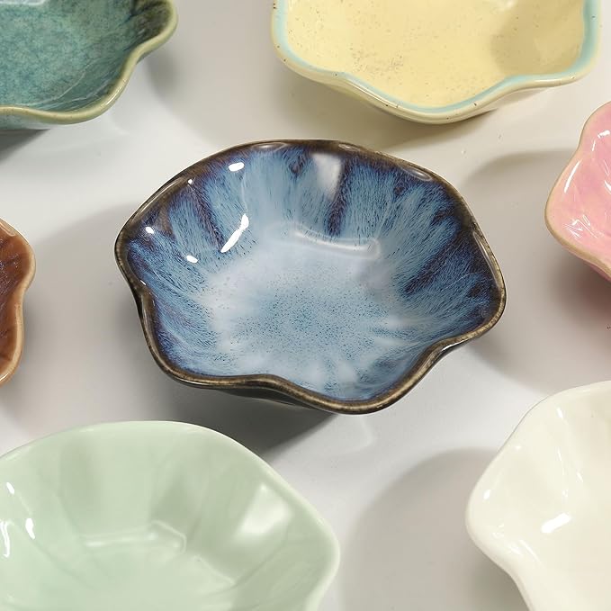 uxcell Candle Holder Plates, 4 Inch Ceramic Candle Tray Tealight Incense Holder Dish Candlestick for Tea Light Aromatherapy Wedding Rustic Vintage Home Decor, Lotus Leaf White Green