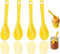 Mini Spoons for Spices, Ceramic Spoon 3.5 inch for Spice Jars, Espresso Spoons, Small Seasoning Spoon for Salt, Coffee, Sugar, Powder and Pepper (Yellow spoon A set of 4)