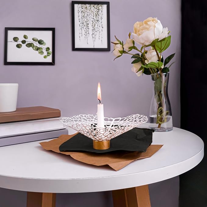 OShadow Leaf Candleholder - Candle Sticks Holder Decor for Coffee Table Decor - Decorative Candle Holders for candlesticks - Flower Shaped Candle Holder - Taper Candles - Leaf Decor for Shelf Decor