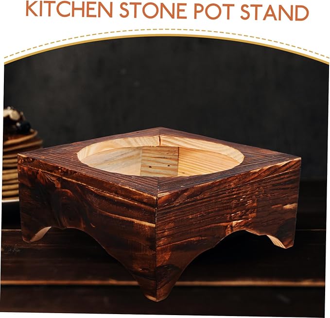 Stone Bowl Holder Wooden Rack for Korean Bibimbap Design Easy to Clean Strong Load-bearing Capacity for Home and Restaurant Use Inner Diameter