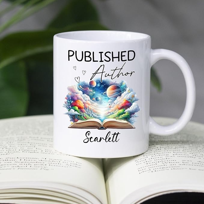 Personalized Published Author White Coffee Mug 11 Oz 15 Oz, Published Author Coffee Cup, Customized Name Author Ceramic Mug, Unique Writer Teacup, Write Lover Cup Gifts for New Writer Novelist Author