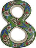 Large Ceramic Housewarming Sign Ceramic Address Plaque House Numbers Sign Door Personalized Coloured Decorative Hand Decoratede Housewarming Gifts Tulip Design 12 * 9 cm (Green, 8)