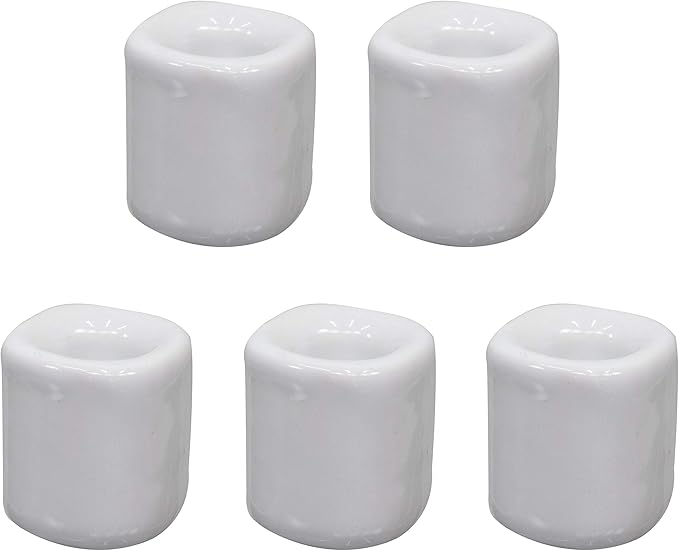Clarity & Muse 5 Pcs Ceramic Chime Ritual Spell Candle Holders - White