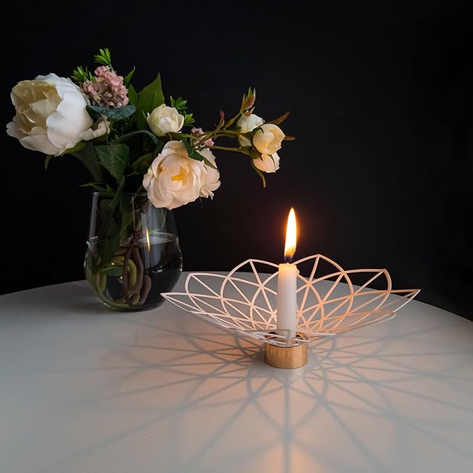 Oshadow Lotus Candle Holder - Candle Holder for Cute Decor - Decorative Candle Sticks Holder Decor - Flower Shaped Candleholder for Taper Candles,Coffee Table & Candles Home Decor - Boho Decor