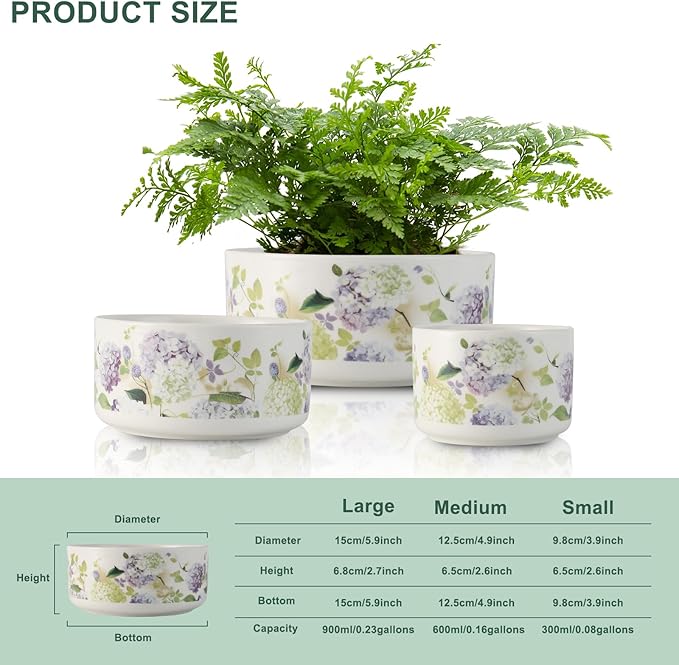 Ceramic Planters Set of 3 – 5.9/4.9/ 3.9 in White Cylinder Indoor Plant Pots , Plant Pots Indoor for Olive Tree，Matte Glazed Stoneware Flower Pots for Succulent Herb Cactus (3, Ceramic White)