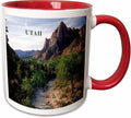 3dRose Utahs Zion National Park 11oz Two-Tone Red Mug
