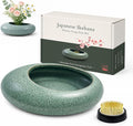 Japanese Flower Frog Vase Set – Japanese Artisan Celadon Glaze Flower Vase with Flower Frog, Modern Flower Arrangement Pot for Living Room Decor & Art Supplies, Gift Box for Flower Lover