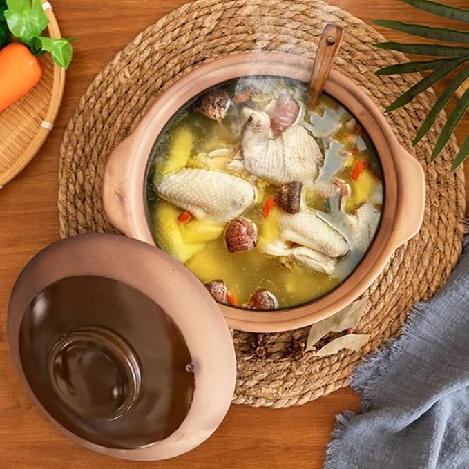 Large Ceramic Bowls, 1 Pc ceramic casserole boiling pot Porcelain Hot Pot Pot korean stone pot Oven enamelware cookware - Soup Pot induction ceramics -20.5X20.5X7CM(18.5X18.5X7CM)