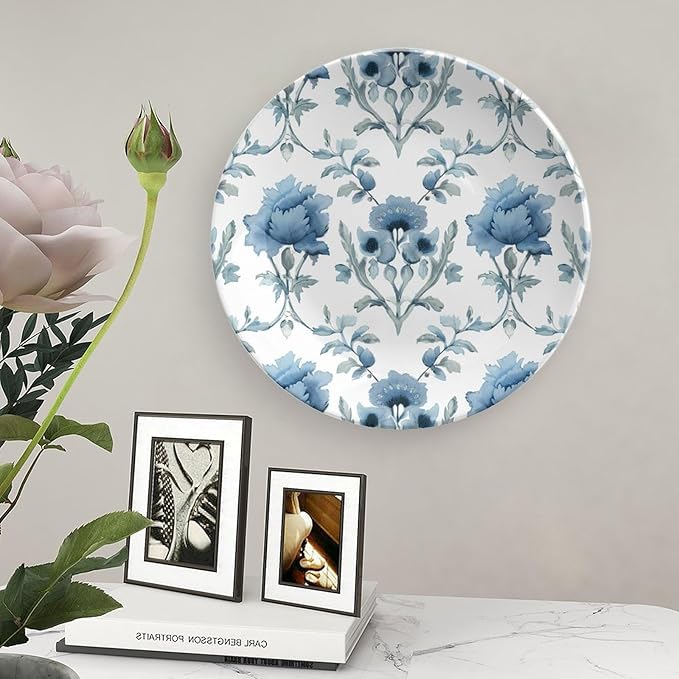 Mughal Flower in Monsoon Fashion Plates of 6", 7", 9", 10", Customize Hand-Painted Ceramic Decorative Plates, Office Home Decorations Art Decoration, Including Bracket And Special Hook