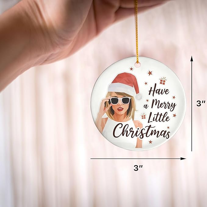 Merry Christmas Ornament, Have a Merry Little Holiday Ceramic Christmas Tree Ornament, Gift for Music Lovers, Giftbox Included