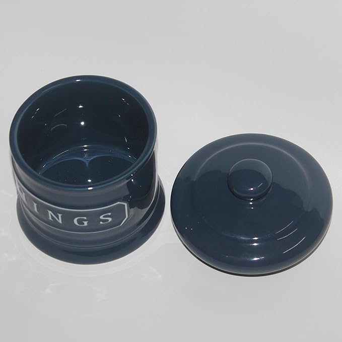 Bathroom Vanity Storage Organizer Canister Jars for Cotton Balls,Swabs,Bath Salts,Makeup Sponge,Cosmetic Pad,Qtip Ceramic Bathroom Accessories Canisters Holder with Lid Home Decor,Cobalt Blue