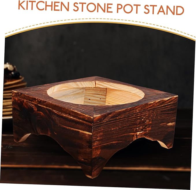 Korean Clay Pot Stand Wooden Pot Rack for Rice Casserole Non-slip Kitchen Decor