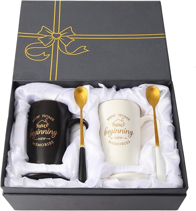 Housewarming Gift New Home, First Home Gifts, New Beginning New Memories Coffee Mug Set, House Warming Gifts, 14 Oz