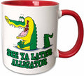 3dRose See Ya Later Alligator 11oz Two-Tone Red Mug