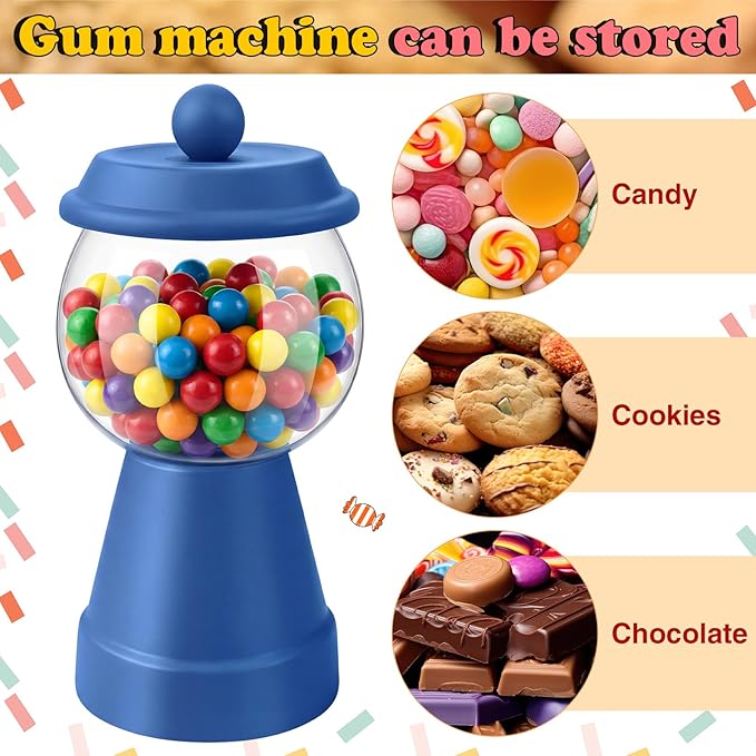 Thyle 27 oz Plastic Candy Jar with Lid Ceramic Candy Jar Food Storage Container for Easter Wedding Party Centerpieces DIY Gifts Game Table Ornament Holder Treats(Blue)