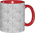 Animal Print,Ceramic Coffee Mug, Leopard Skin Pattern, Funny Tea Cup, 6 Colors to Choose, 11 Oz, Dishwasher and Microwave Safe (Red)