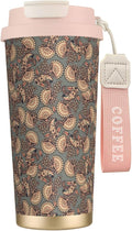Asian Style Floral for Travel Coffee Mug 100% Leakproof 316 Stainless Steel Vacuum Insulated Tumbler with Lid and Straw for Water, Iced Tea or Coffee, Smoothie and More
