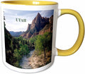 3dRose Utahs Zion National Park 11oz Two-Tone Yellow Mug