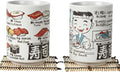 Japanese Tea Cups Sushi-Yunomi Mino Ware With Bamboo Coaster (Set of 2) (Sushi Chef)