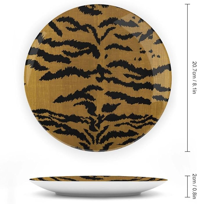 Tiger Stripes Vintage Plates for Display Art Decoration Home Supplies Table Kitchen Holiday Party Decorations Customize Gifts for Men Women Birthday, 6", 7", 9", 10"