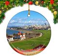 California San Francisco Field USA America Christmas Ornaments Ceramic Round Hanging Pendant Xmas Decor City Travel Souvenirs 3" Porcelain Double Sided