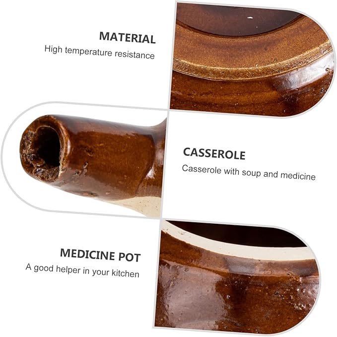 Old Fashioned Medicine Pot Pottery Clay Cooking Pot Traditional Chinese Medicine Cooker Stove Cooking Casserole Medicine Boiling Pot Chinese Medicine Casserole Kitchen Accessory