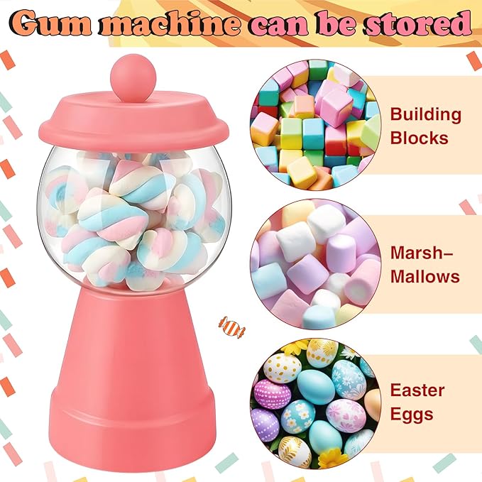 Thyle 27 oz Plastic Candy Jar with Lid Ceramic Candy Jar Food Storage Container for Easter Wedding Party Centerpieces DIY Gifts Game Table Ornament Holder Treats(Baby Pink)
