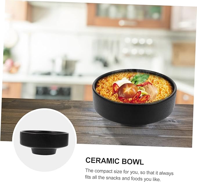 Ceramic Frosted Ramen Bowl 450ml Creative High Sturdy Food Serving Container for Kitchen Suitable for Noodles Salads and Desserts