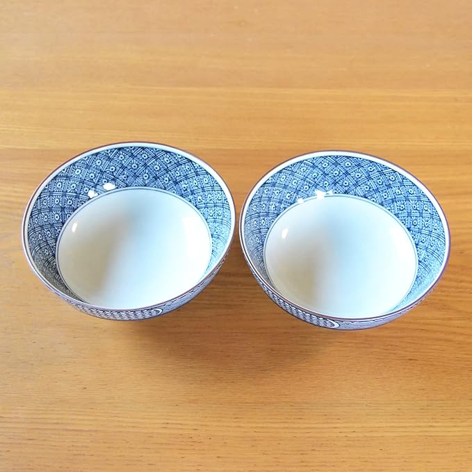 有田焼やきもの市場 Japanese Rice Bowl 5.3 inches in Diameter set of 2 Ceramic Arita Imari ware Made in Japan Porcelain Jimon-ori Large