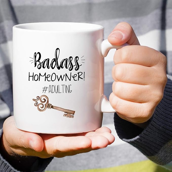 Retreez Funny Mug - Badass Homeowner Adulting Moved New House Gift Housewarming 11 Oz Ceramic Tea Coffee Mugs - Funny, Sarcasm, Sarcastic, birthday gifts for friends, coworkers, dad mom sister brother