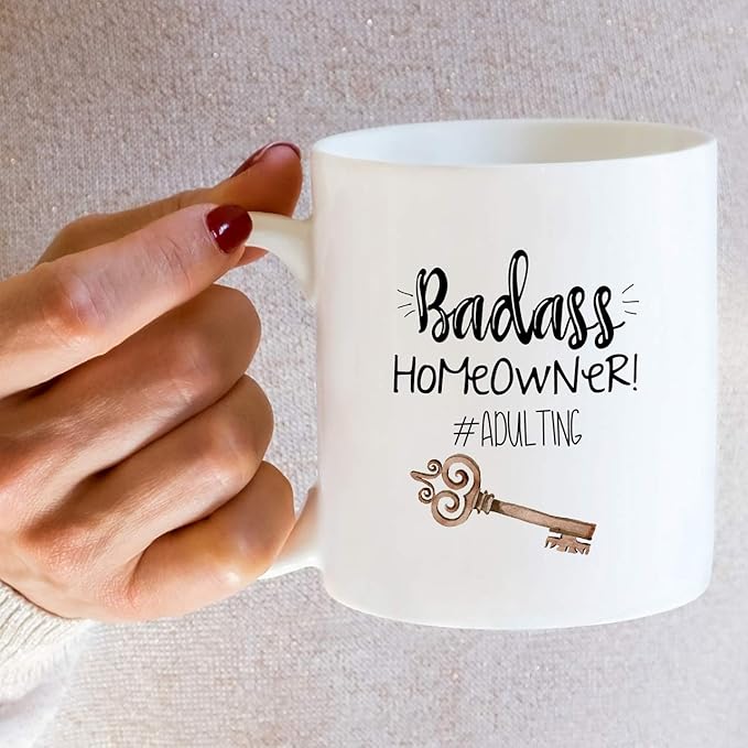 Retreez Funny Mug - Badass Homeowner Adulting Moved New House Gift Housewarming 11 Oz Ceramic Tea Coffee Mugs - Funny, Sarcasm, Sarcastic, birthday gifts for friends, coworkers, dad mom sister brother