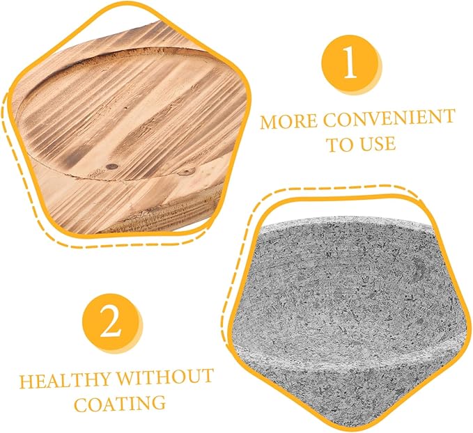 Alipis 1set Korean Stone Pot Bowl Stone Serving Bowl Natural Korean Cooking Soup Pot Heat Transfer Reusable Cuisine