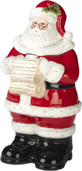 Holiday Wishes 3D Santa Cookie Jar – Festive 12.25” Ceramic Santa Claus Jar for Holiday Cookies, Treats, Candy & Christmas Kitchen Décor