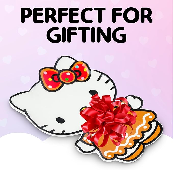 Silver Buffalo Sanrio Hello Kitty Christmas Holiday Gingerbread Sculpted Ceramic Trinket Tray Decorative Plate