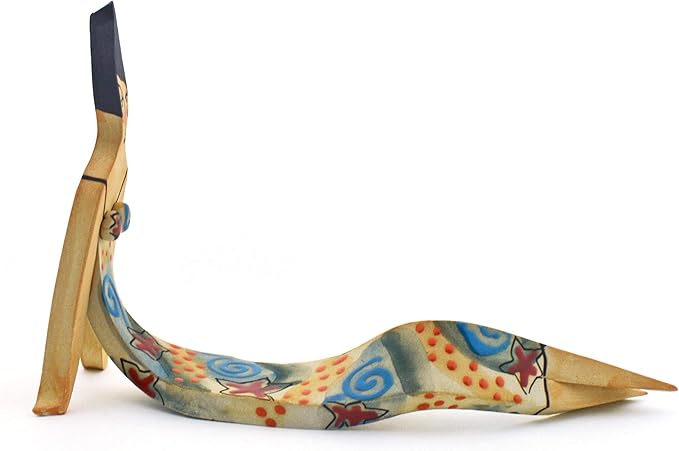 Large Sitting Woman Decorative Ceramic Sculpture Handmade and Handpainted with Multicolored Foc-Art Decoration. 11,81" x 4,33" x 7,48"