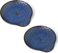 GDCZ Ceramic Dessert Plates, 5.2 Inch Mini Dinner Plates, Dinner Dishes for Cake, Waffle, Snacks Side, Microwave, Oven and Dishwasher Safe, Set of 2 (Blue)