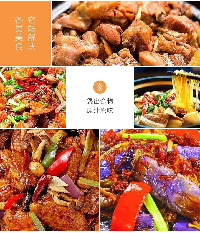 Qianshaguo Bowl zisha Clay Stone for Cooking Dolsot Bibimbap Soup Exclusive Range Unglazed Earthen (clay lid FU)