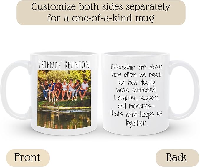 Personalized Coffee Mug | Custom Photo Text and Logo Ceramic Mug | Customized 11 Oz Tea Cup for Men & Women | Unique Gift Idea - Taza Personalizadas Design with Picture or Message | White