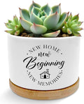 Housewarming Gifts Plant Pots, New Home House Homeowner Gifts Succulent Planters, House Warming Gift New Home Ceramic Plant Flower Pots for Home Office Desk Table Shelf(No Plants)