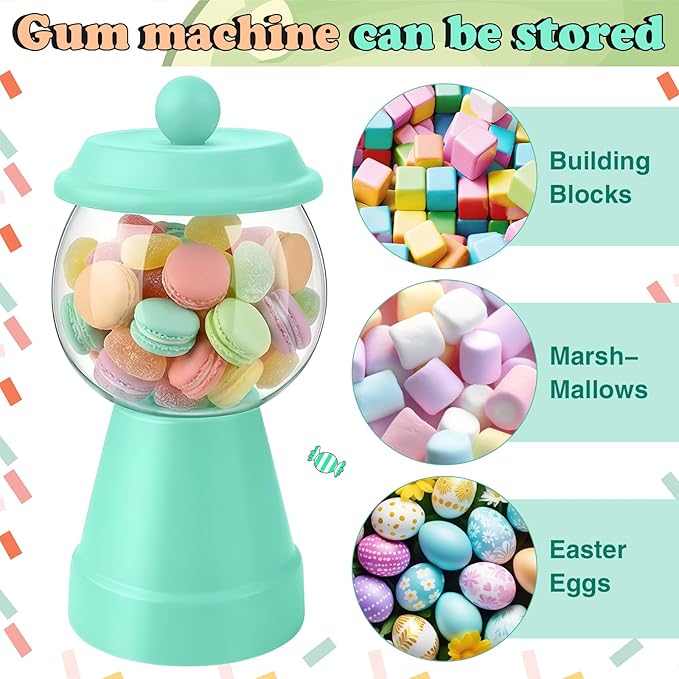 Thyle 27 oz Plastic Candy Jar with Lid Ceramic Candy Jar Food Storage Container for Easter Wedding Party Centerpieces DIY Gifts Game Table Ornament Holder Treats(Baby Green)