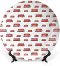 XISUNYA 7 Inch Decorative Plate, London Dinner Plate, Funny Cute Kids Toy Double Decker Bus Cartoon Print Ceramic Wall Hanging for Fine Dining Upscale Events, Dinner Parties, Weddings, Catering