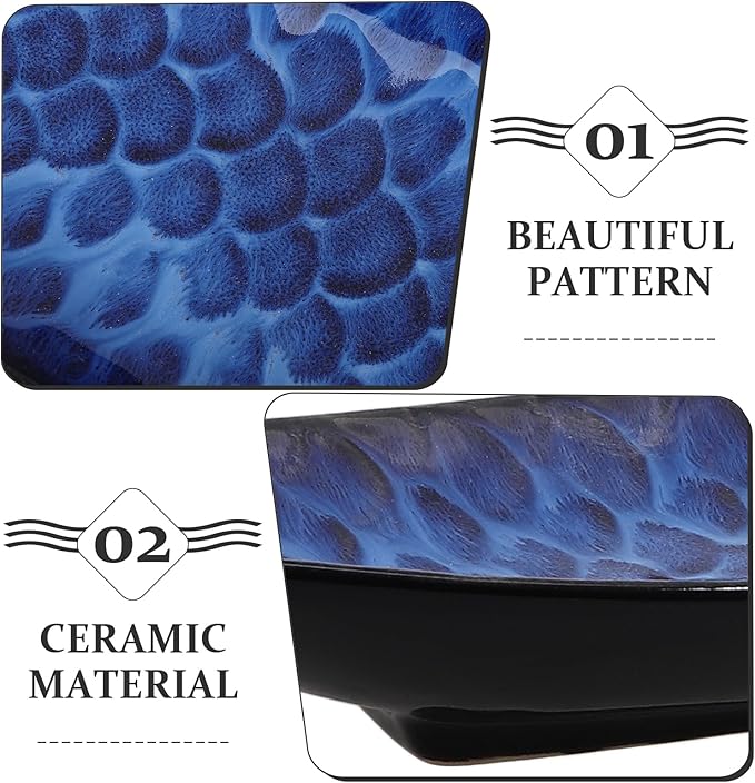Cabilock Japanese Fish Plate 14.37 Inch Ceramic Sashimi Serving Platter Long Boat Shape Cold Dish Dessert Tray for Home Kitchen and Restaurant Use